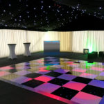 Black & white dancefloor with starlight roof